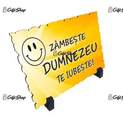 Zambeste dumnezeu te iubeste, placheta cu mesaj, model a